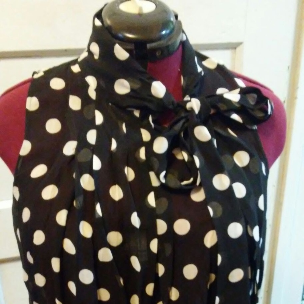 Blouse, Black polka dot, Size 10